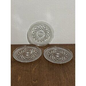 Set of 3 ANCHOR HOCKING WEXFORD SALAD/DESSERT/BREAD Plate 6" Scalloped Edge